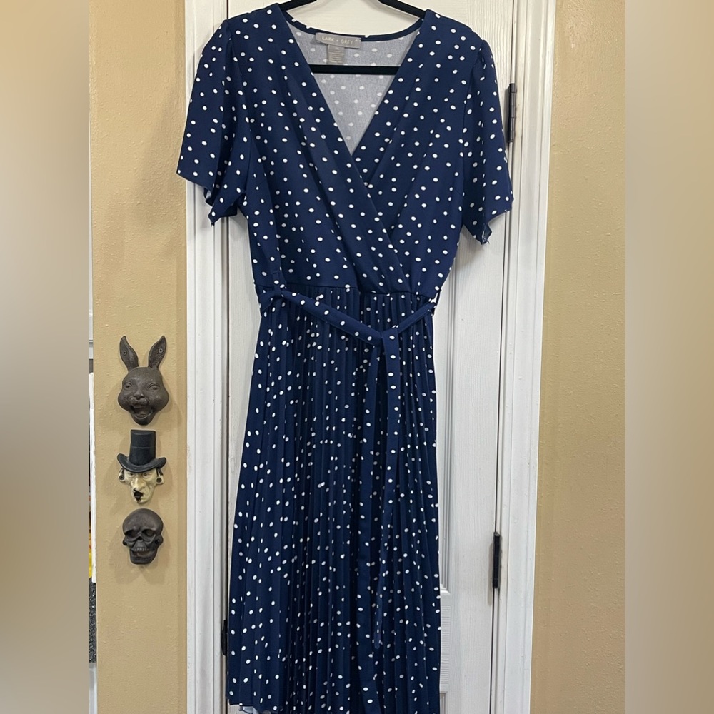 Navy polka dot dress